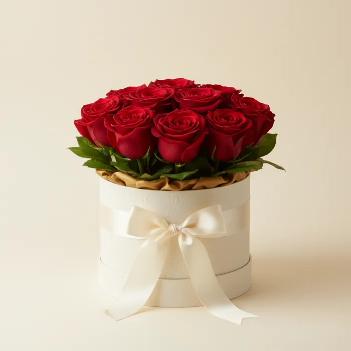 Caja con 9 rosas