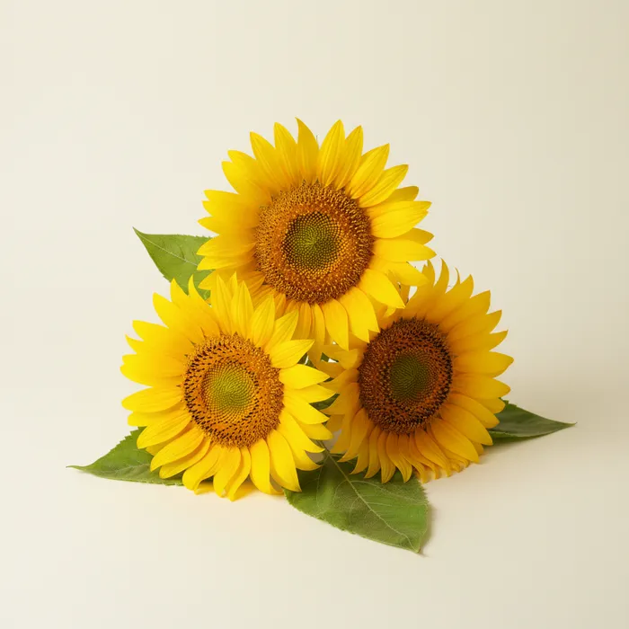 Trío de girasoles